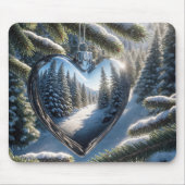 Tapis De Souris Ornement de coeur de Noël (Devant)