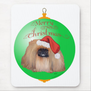 Tapis De Souris Ornement de Noël Pékinois