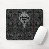 Tapis De Souris Ornement Goth Grey avec crâne personnalisé (Avec souris)