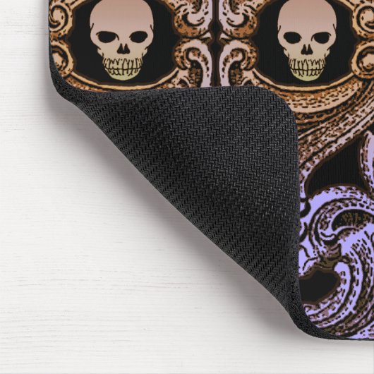 Tapis De Souris Ornement Goth Purple Avec Crâne (Coin)