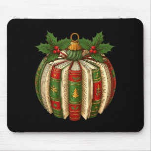 Tapis De Souris Ornements de livre amateur de livre Noël cosy ense