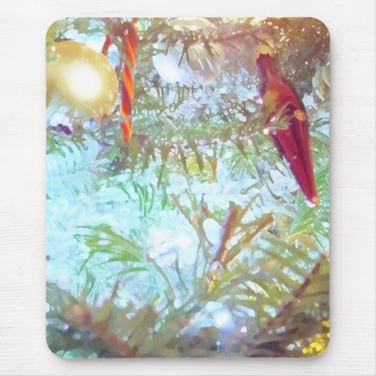 Tapis De Souris Ornements de vacances à la lumière (Devant)