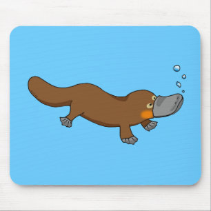 Tapis De Souris Ornithorynque canard-affiché par natation mignonn