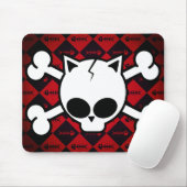 Tapis De Souris Os de crâne et de chat (Avec souris)