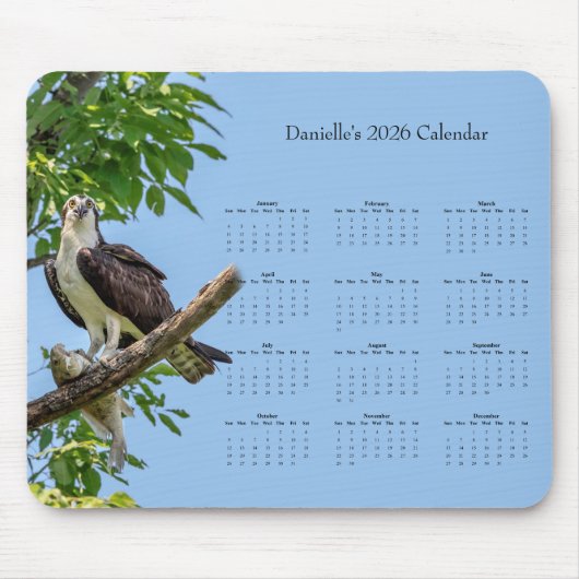 Tapis De Souris Osprey: Customize full year 2026 calendar (Devant)
