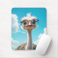 Ostrich porte de grosses lunettes