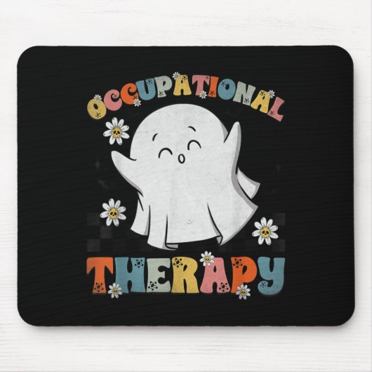 Tapis De Souris Ot Occupational Therapy Halloween Retro Ghost Ot H (Devant)