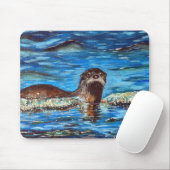 Tapis De Souris Otter dans la peinture des vagues (Avec souris)