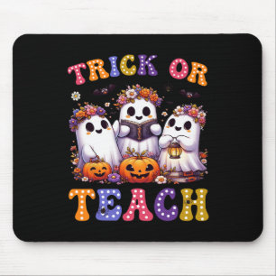 Tapis De Souris Ou Enseigner Halloween Ghost Citrouille Éffrayant 