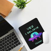 Tapis De Souris Oui Je crois que l'Alien volant UFO vaisseau spati