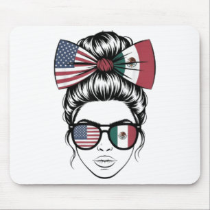 Tapis De Souris Oui Je Suis Tous Les Deux Fier Mexicain Américain