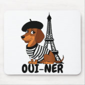 Tapis De Souris Oui-ner Dog Funny Dachshund Wiener Sausage Ween Do (Devant)
