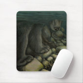 Tapis De Souris Ours Art Mousepad Pêche Décor Peinture (Avec souris)