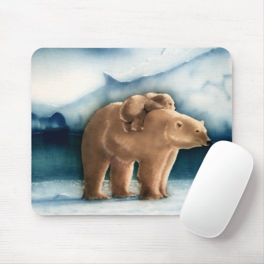 Tapis De Souris Ours blanc (Avec souris)