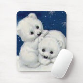 Tapis De Souris Ours blanc mignon CUB (Avec souris)