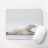 Tapis De Souris Ours blanc s'étendant sur un lac de glace (Avec souris)