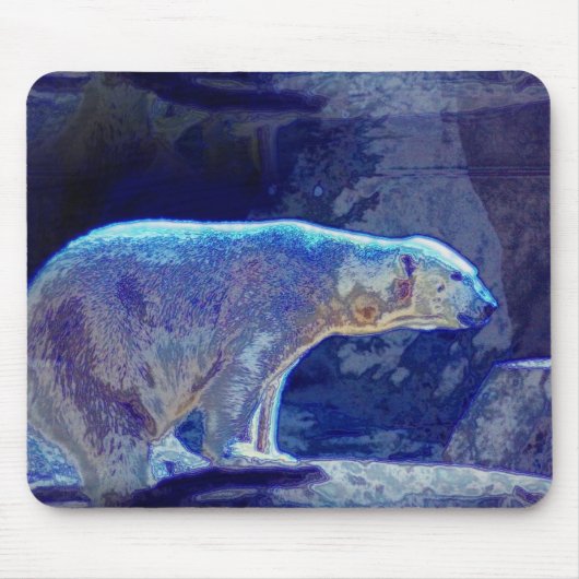 Tapis De Souris Ours blanc stylisé (Devant)