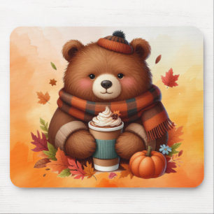 Tapis De Souris Ours d'automne rustique/vintage