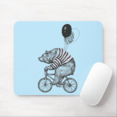 Tapis De Souris Ours de bicyclette de ballon (Avec souris)