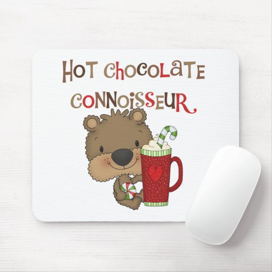 Tapis De Souris Ours de garçon de connaisseur de chocolat chaud (Avec souris)