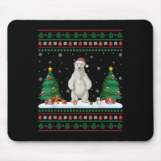 Tapis De Souris Ours de Noël Lar Ours Père Noël Laid Xmas Swe (Devant)
