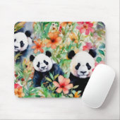 Tapis De Souris Ours de panda aquarelle (Avec souris)