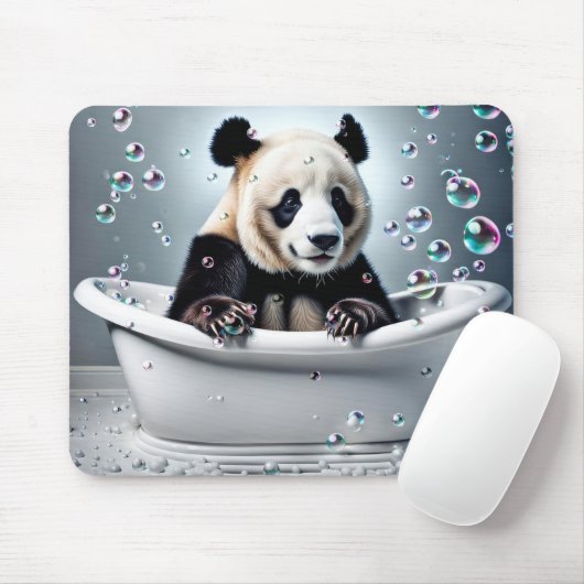 Tapis De Souris Ours De Panda Dans Le Bain De Bulle (Avec souris)