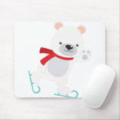 Tapis De Souris Ours d'hiver du patinage sur glace (Avec souris)