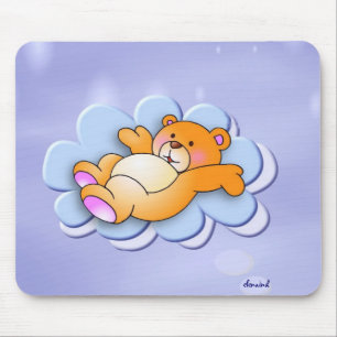 Tapis De Souris Ours Doux Sur Le Nuage