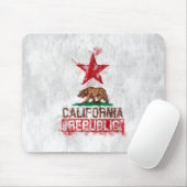 Tapis De Souris Ours drapeau de Californie en style peint (Avec souris)