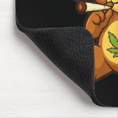 Tapis De Souris Ours En Jouet Mauvaise Herbe Fumer Ours Avec Feuil (Coin)