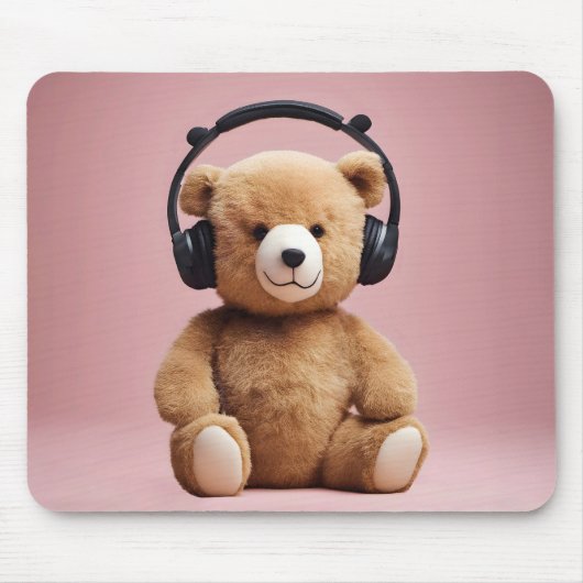 Tapis De Souris Ours En Teddy Avec Casque (Devant)