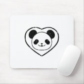 Tapis De Souris Ours Et Coeur De Panda En Caoutchouc (Avec souris)