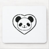 Tapis De Souris Ours Et Coeur De Panda En Caoutchouc (Devant)