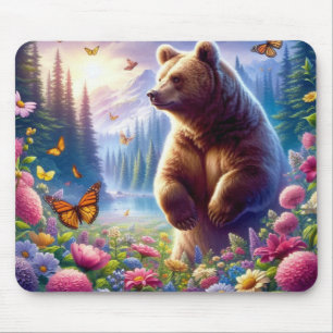 Tapis De Souris Ours et papillons mignons et colorés