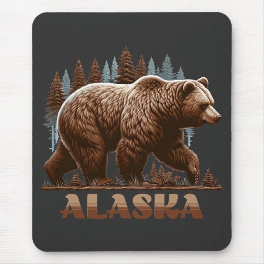 Tapis De Souris Ours grizzli de l'Alaska (Devant)