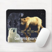 TAPIS DE SOURIS OURS GRIZZLY, OURS NOIR ET OURS POLAIRE (Avec souris)