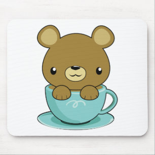 Tapis De Souris Ours mignon dans la tasse de thé (type d'ours