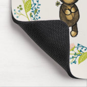 Tapis De Souris Ours mignon, Fleur Jaune et Fleur Florale (Coin)