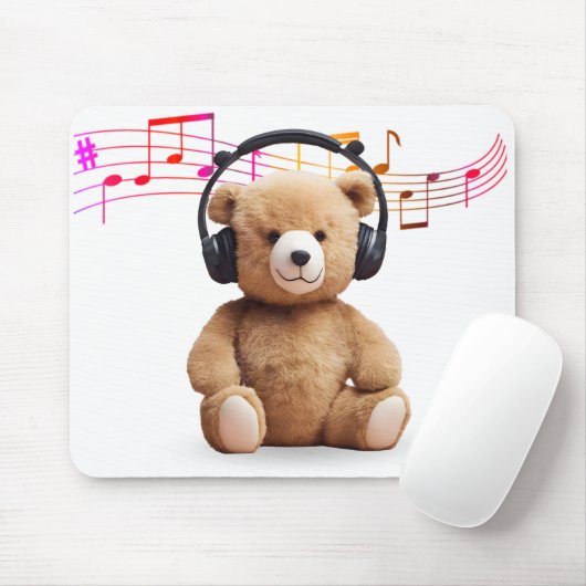 Tapis De Souris Ours Musique Avec Casque (Avec souris)