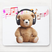 Tapis De Souris Ours Musique Avec Casque (Devant)