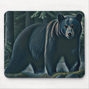 Tapis De Souris Ours Noir Majestueux De La Forêt Du Nord