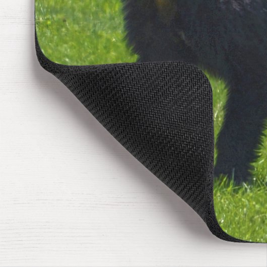 Tapis De Souris Ours noir sauvage et faune de l'herbe (Coin)