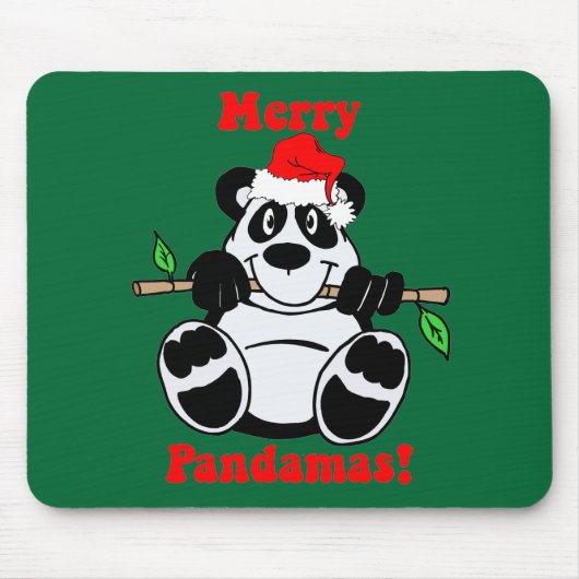 Tapis De Souris Ours panda drôle de Noël (Devant)