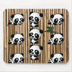 Tapis De Souris Ours panda et bambou Mousepad