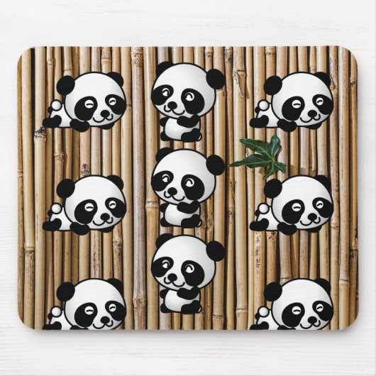 Tapis De Souris Ours panda et bambou Mousepad (Devant)