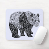 Tapis De Souris Ours Panda Floral Illustré À La Main (Avec souris)