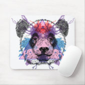 Tapis De Souris Ours panda géométrique (Avec souris)