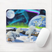Tapis De Souris Ours Polaire & Aurora Borealis Art Mousepad (Avec souris)
