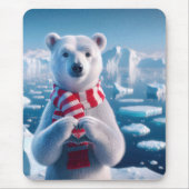 Tapis De Souris Ours polaire avec un coeur (Devant)